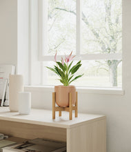 Load image into Gallery viewer, Striped Peach Pink stand:bamboo
