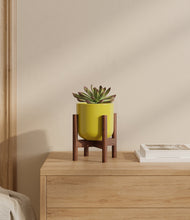 Load image into Gallery viewer, Key Lime Yellow stand:walnut